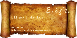 Ekhardt Ákos névjegykártya
